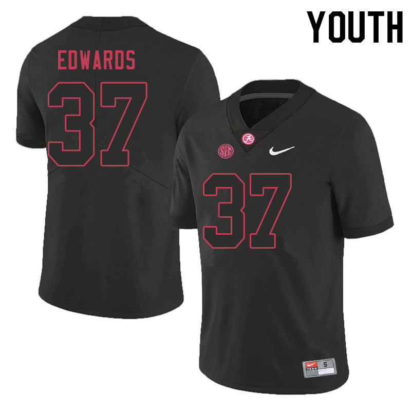 Youth #37 Jalen Edwards Alabama Crimson Tide College Football Jerseys Sale-Black